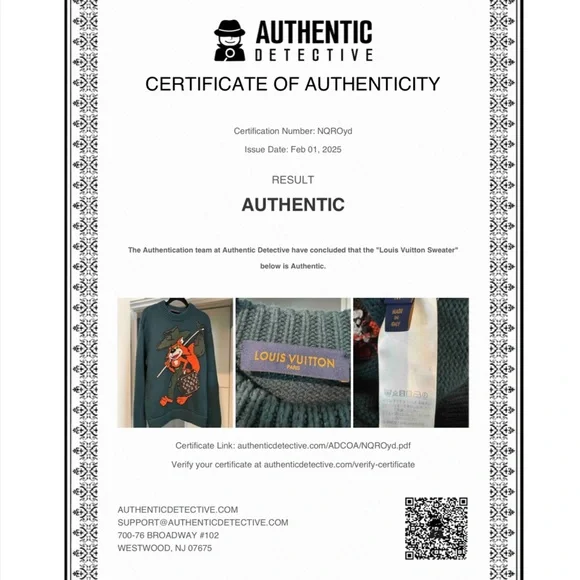 RARE LOUIS VUITTON Handknit Cartoon Fox Green Sweater - Picture 12 of 12